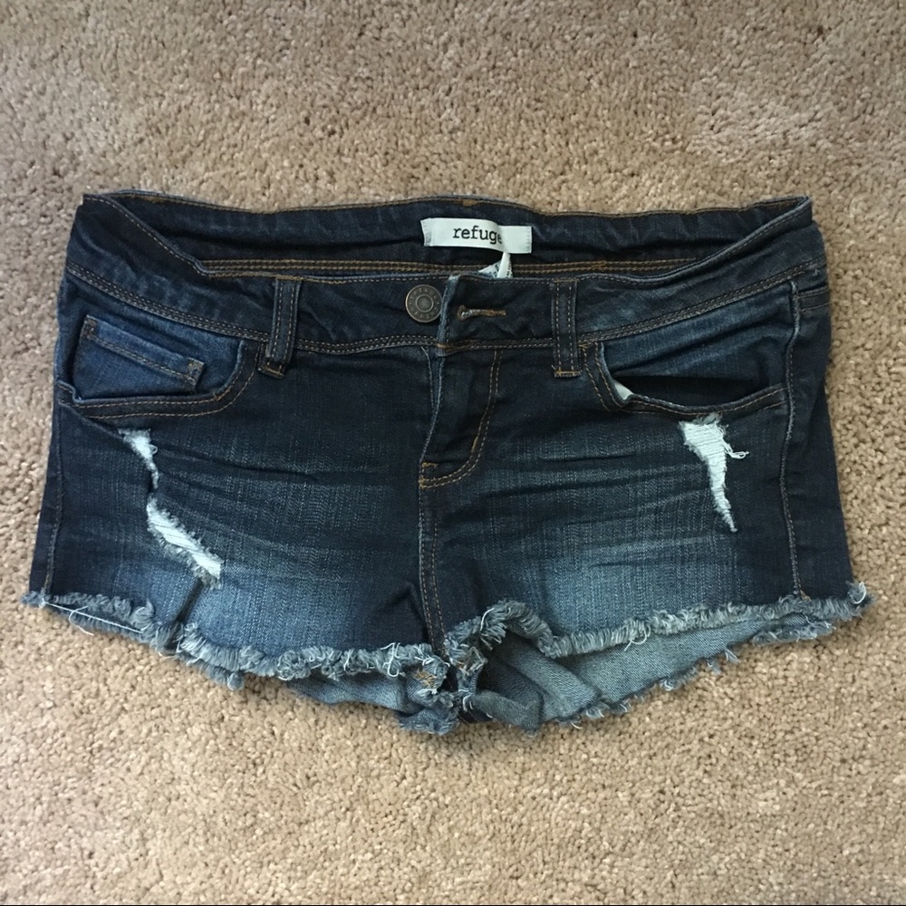 Refuge Destroyed Super Shortie Denim Shorts